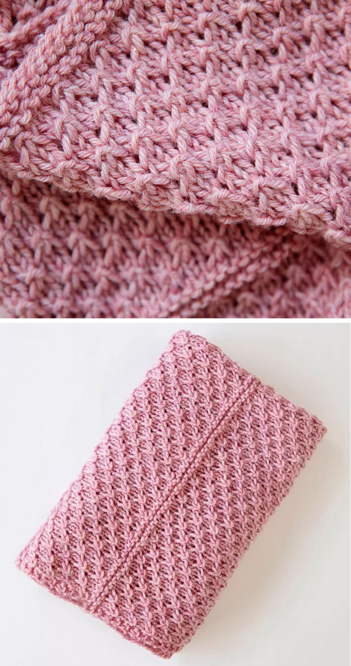 Free Knitting Pattern for 4 Row Repeat Drops of Love Baby Blanket