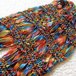 Drop Stitch Ribbon Scarf free knitting pattern and more lacy scarf knitting patterns