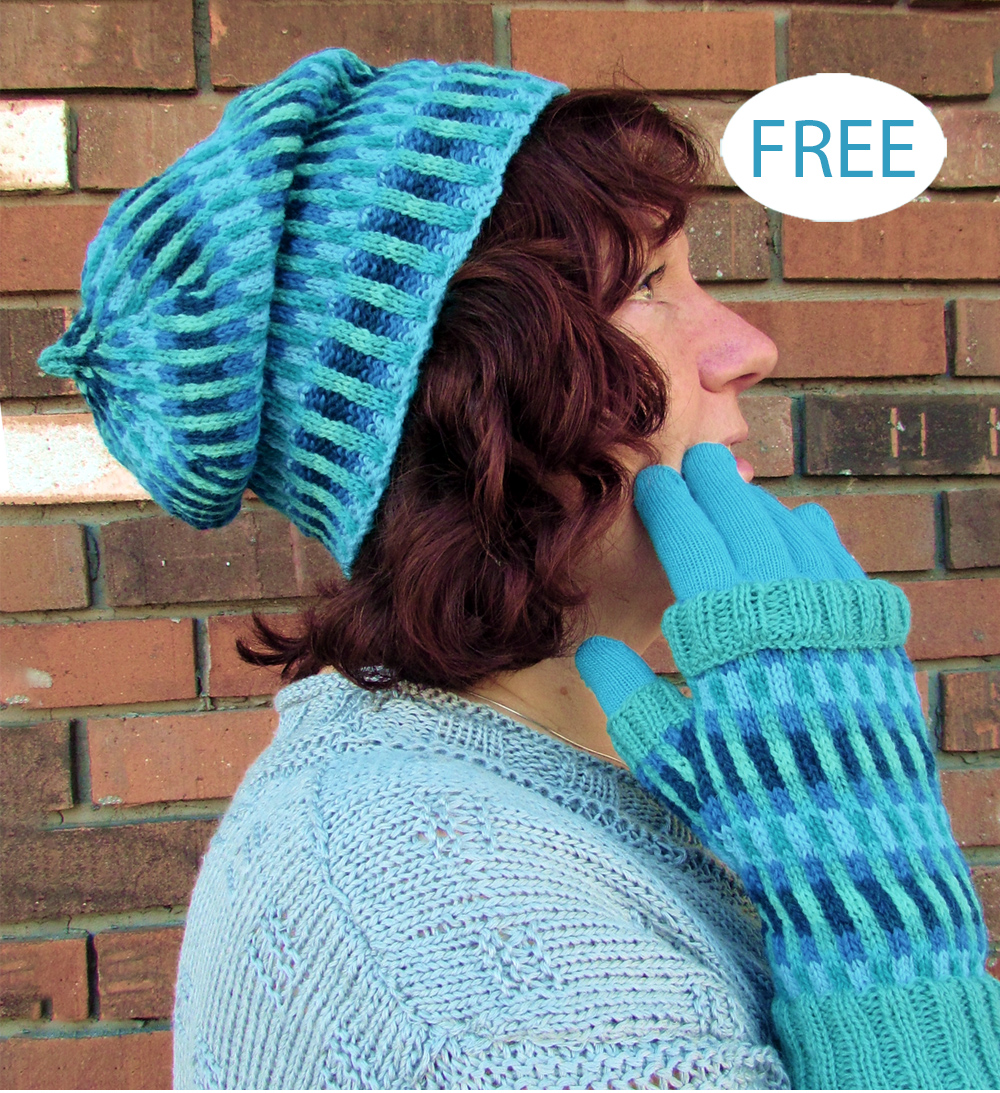 Free Dueling Gradients Hat Set Knitting Pattern