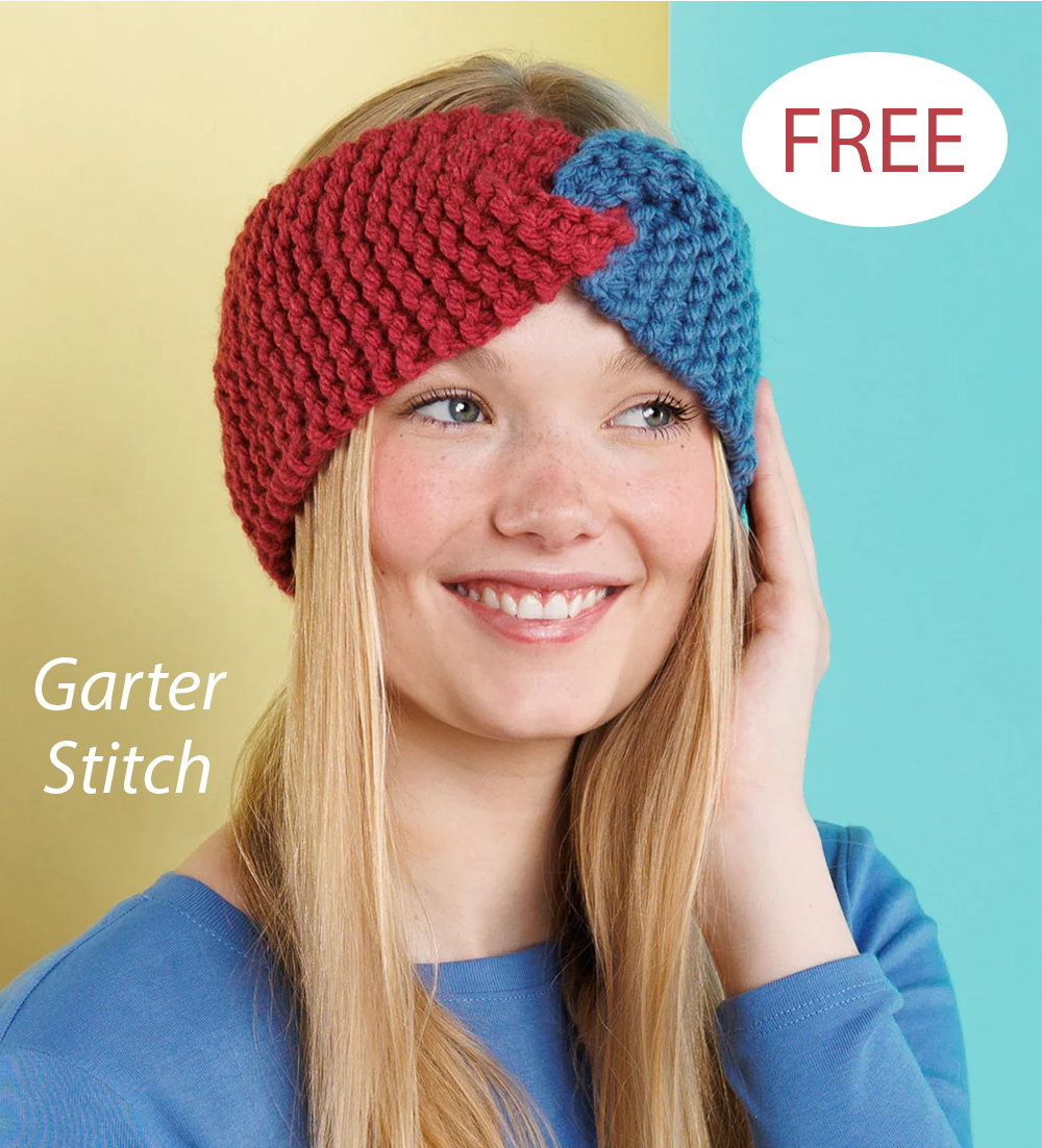 Duo Twist Headband Half and Half Knitting Pattern Set