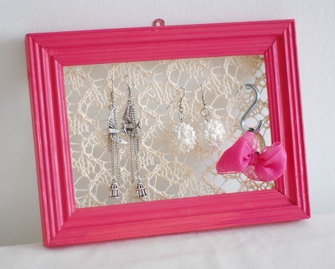Free knitting pattern for Lace Earring Holder and more stash buster knitting patterns