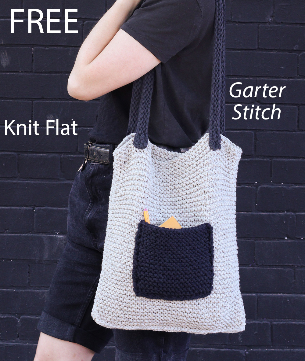 Free Easiest Knitted Tote Bag Knitting Pattern