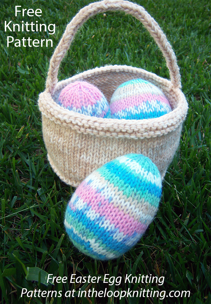Free Easter Basket and Easter Eggs Knitting Pattern 