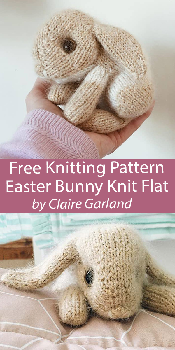 Easter Bunny Free Knitting Pattern Knit Flat