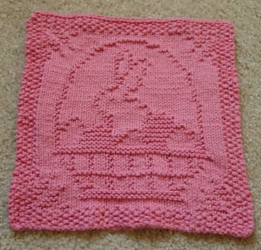 Free knitting pattern for Easter Basket Dishcloth