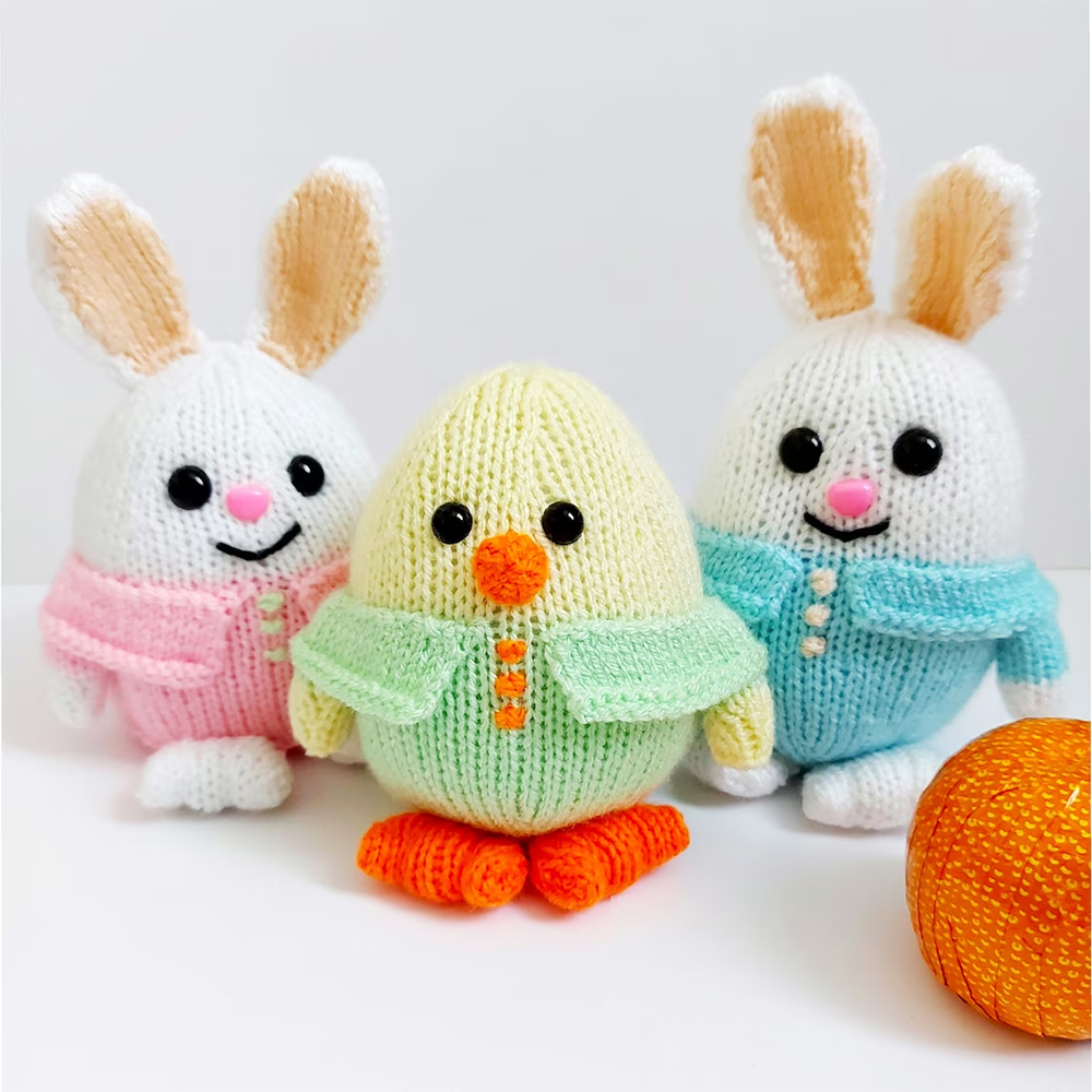 Easter Egg Bunny Rabbit and Chick Knitting Pattern
