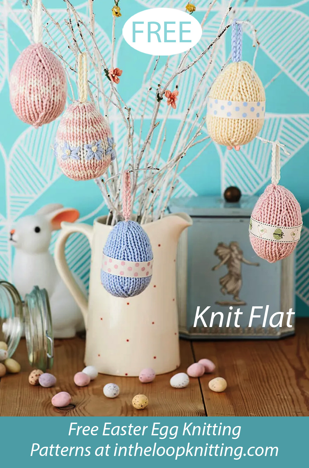 Free Easter Eggs x 4 Knitting Pattern 