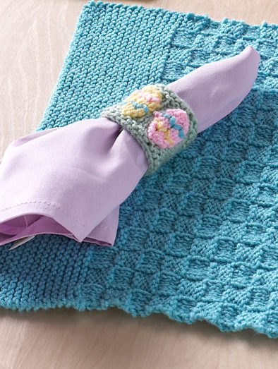 Free Knitting Pattern for Easter Placements and Napkin Rings