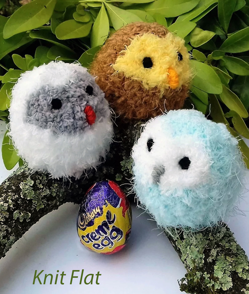Free Knitting Pattern for Easy Owl Baby Treat Holders
