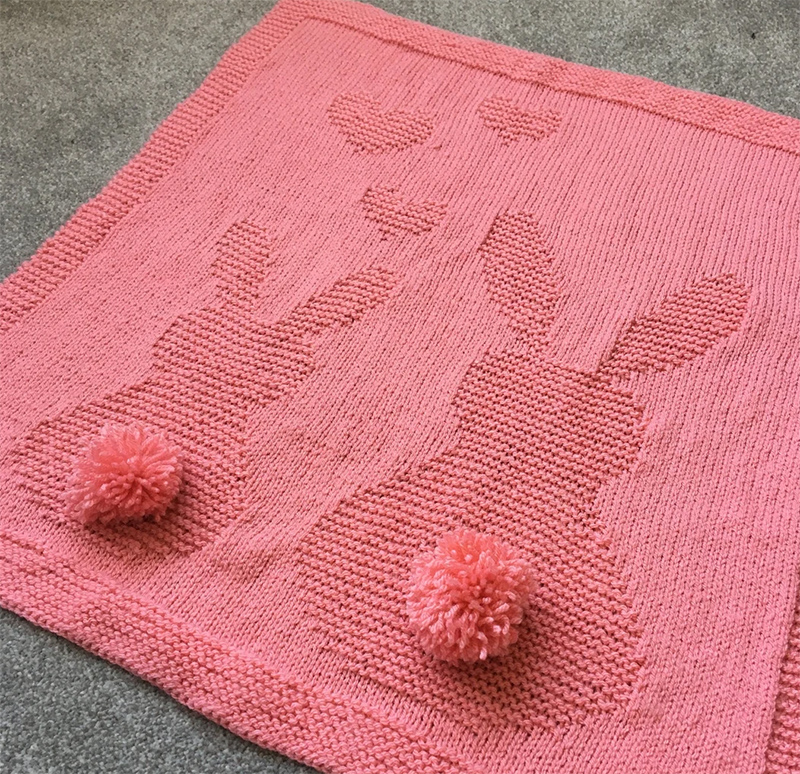Easy Baby Bunny Blanket Knitting Pattern