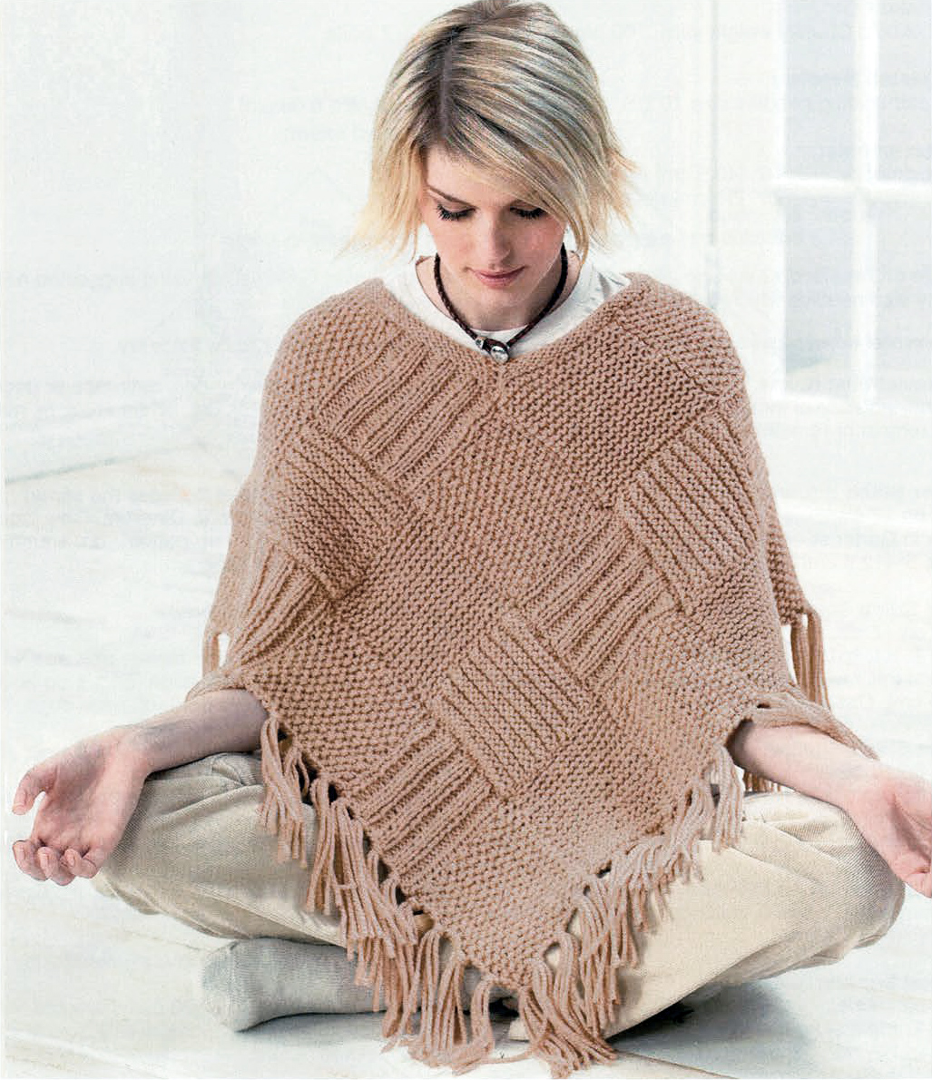 Easy Blocks Poncho Knitting Pattern