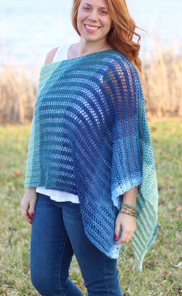 Easy Breezy Knit Poncho Knitting Pattern