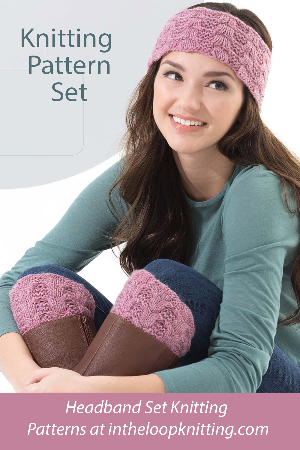 Easy Cabled Boot Cuffs and Headband Knitting Pattern