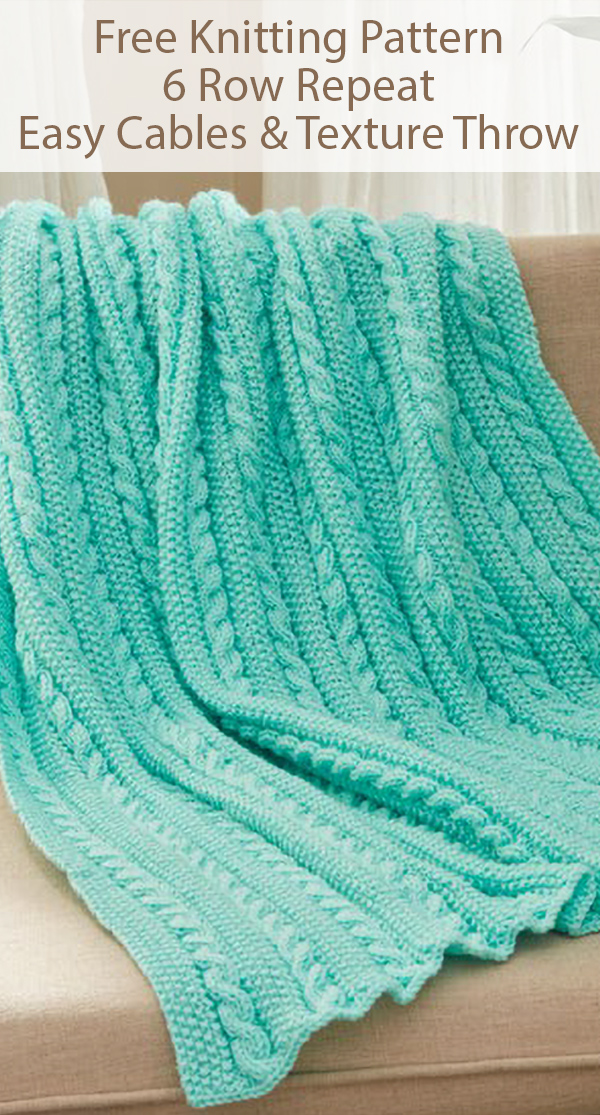 Free Knitting Pattern for Easy Cables & Texture Throw