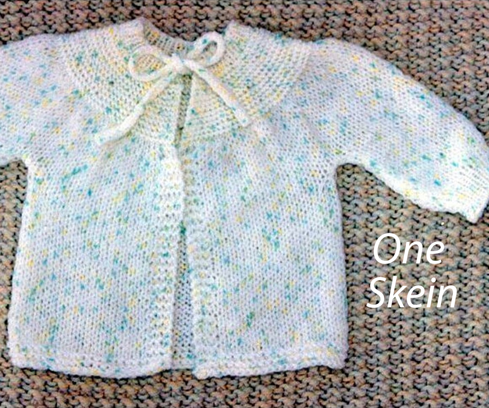 One Skein Easy Infant Sweater Knitting Pattern 