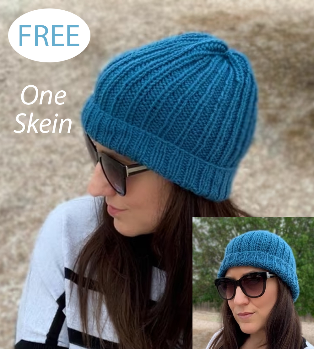 Free One Skein Easy Knit Beanies Duo Knitting Pattern
