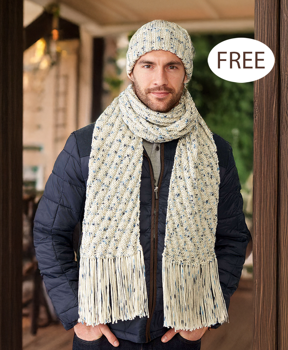 Free Easy Knit Hat and Scarf Knitting Pattern