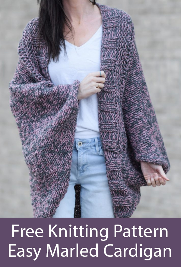 Free Knitting Easy Relaxed Marled Cardigan