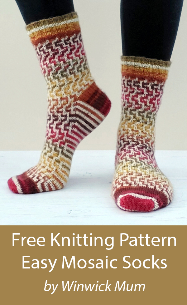 Free Knitting Pattern Easy Mosaic Socks