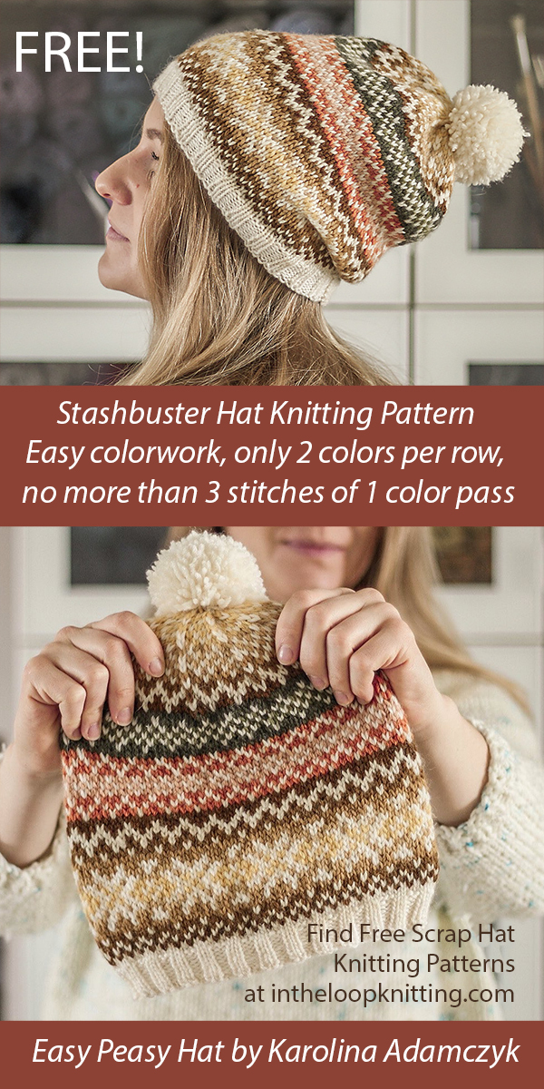 Free Hat Knitting Pattern Easy Peasy Hat Stashbuster
