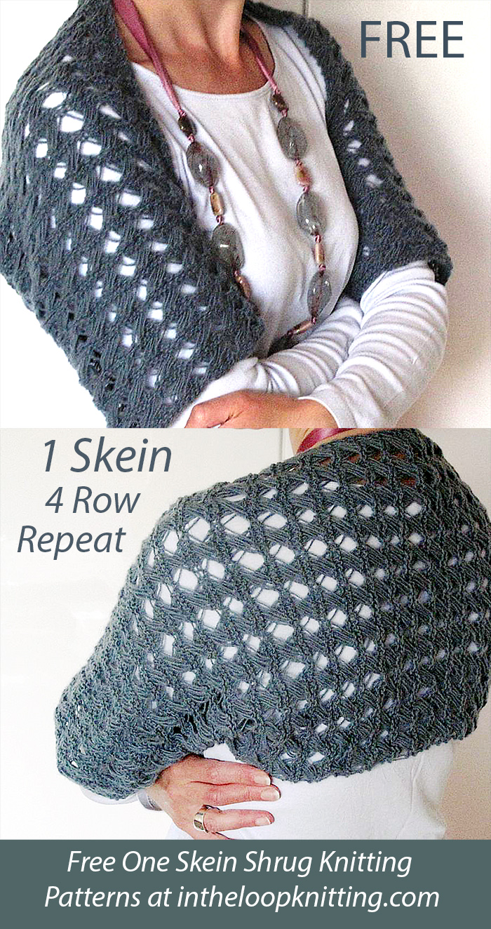 Free One Skein Knitting Pattern Easy Peasy Shrug