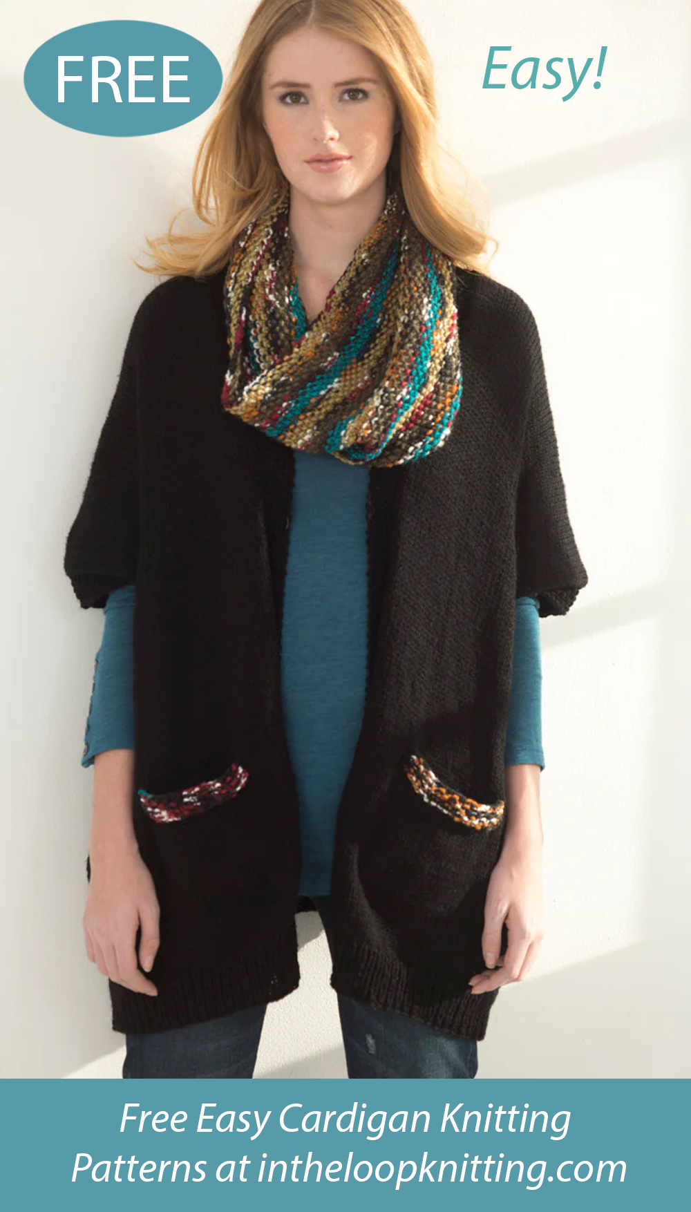 Free Easy Rectangle Cardigan And Cowl  Knitting Pattern
