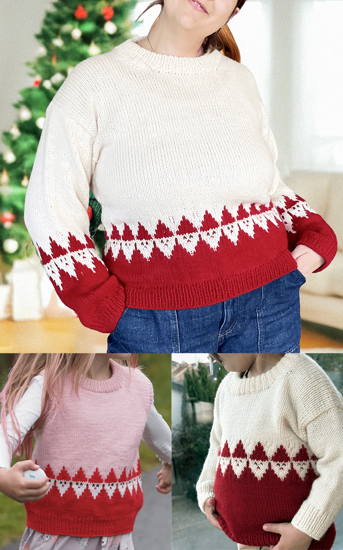 Easy Santa Slipovers and Sweaters Knitting Pattern