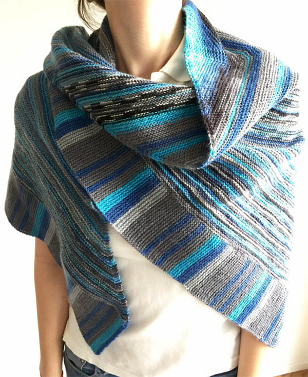 Knitting pattern for Easy Striped Shawl