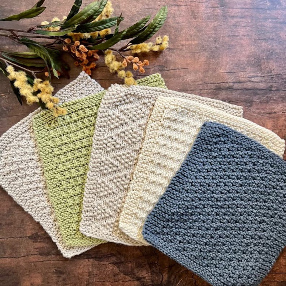 Easy Textured Dishcloth Pattern Set  Knitting Pattern Dishcloth Set