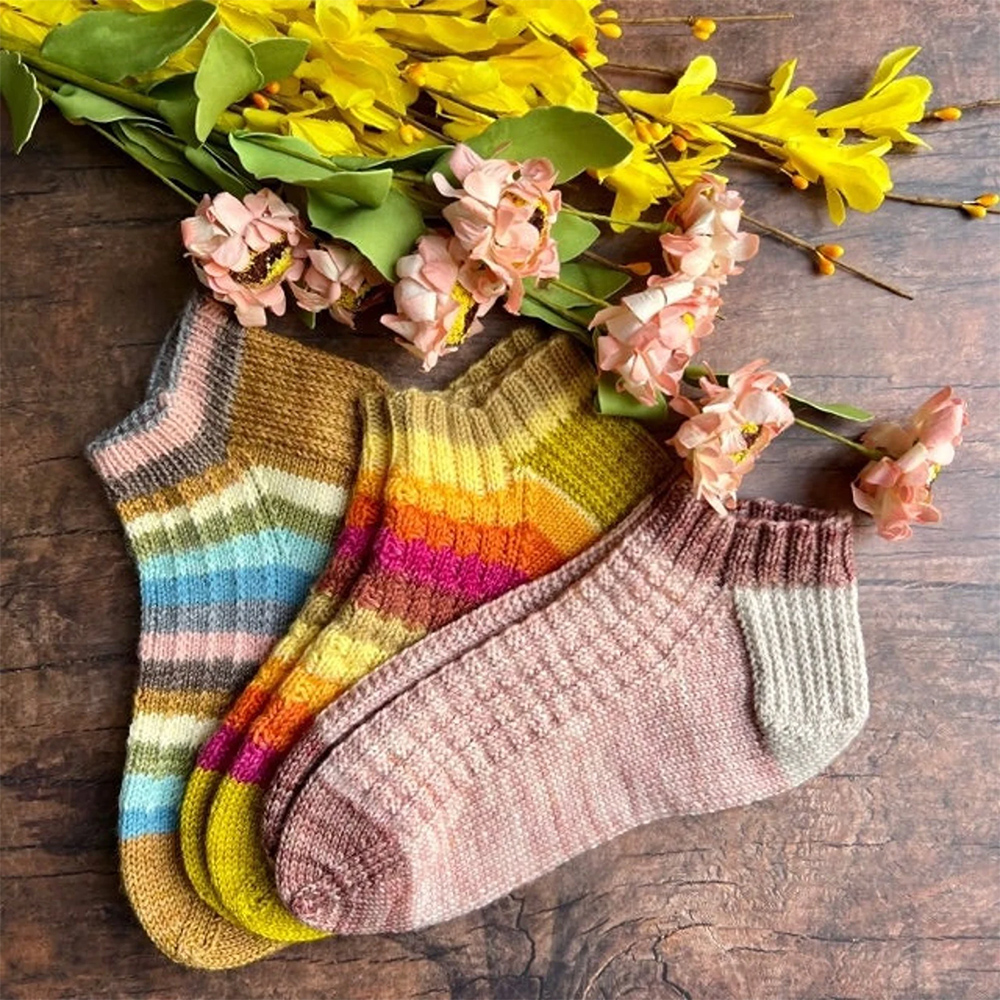  Easy Textured Sock  Set Knitting Patterns
