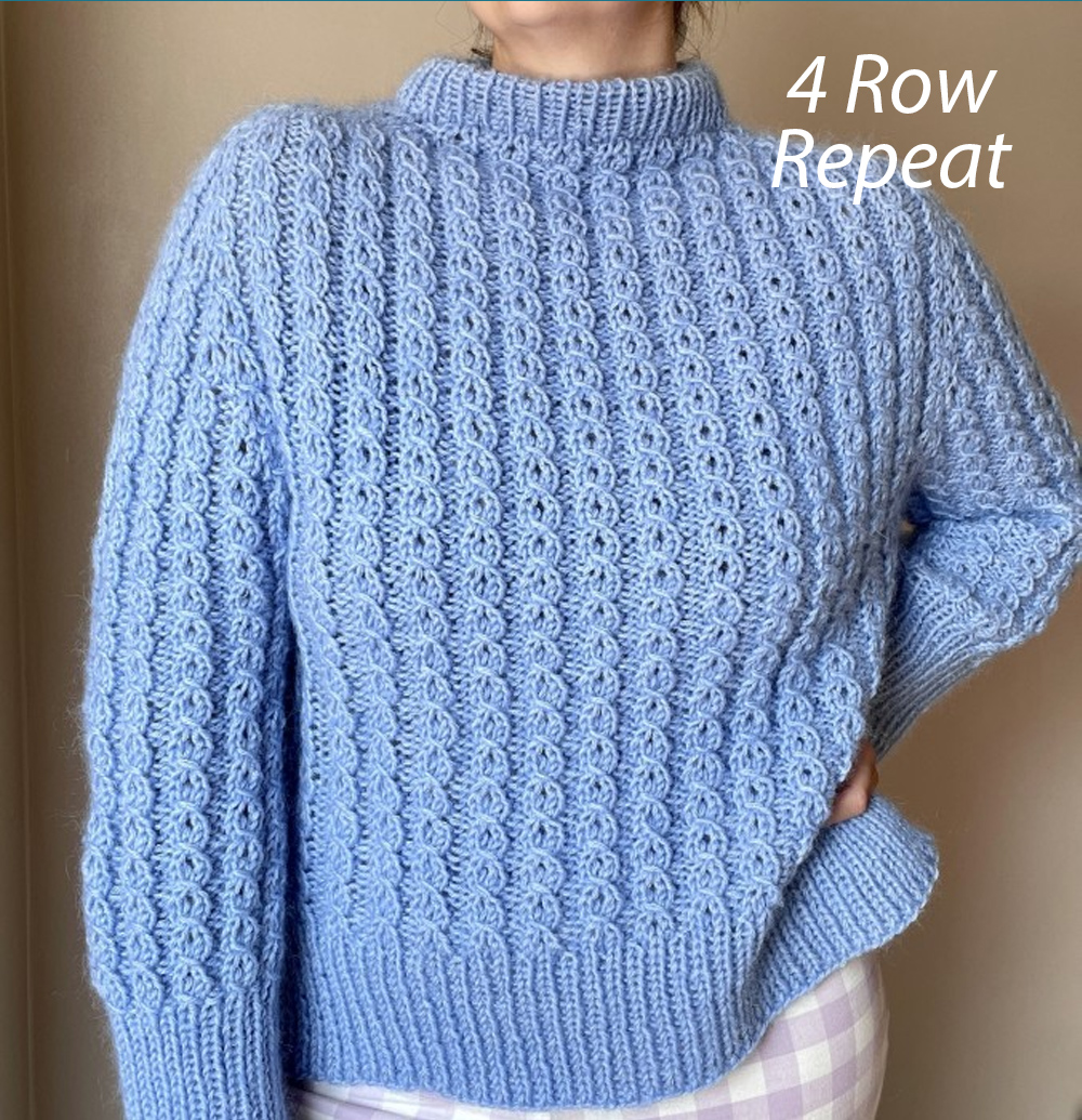 Easy Twist Sweater  Knitting Pattern Mock Cable 