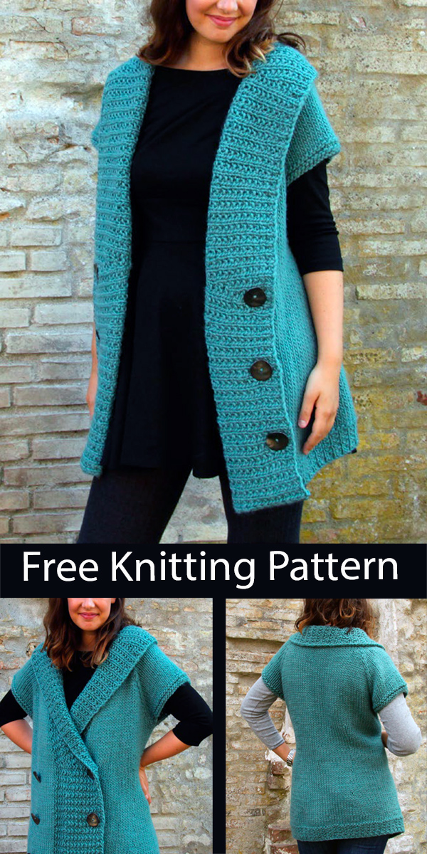 Free Vest Knitting Pattern Edda Cardigan Vest