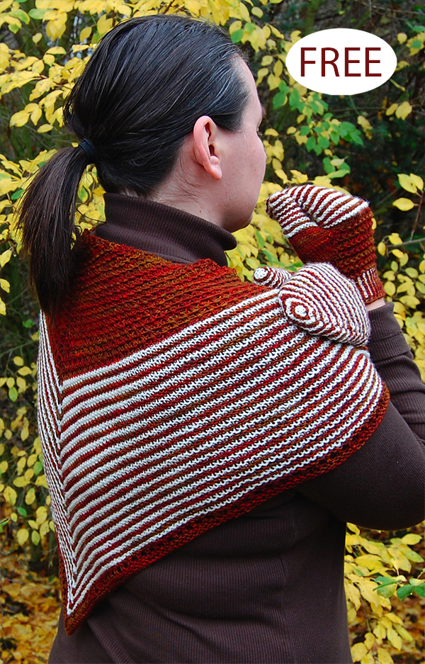 Free Ederra Shawlette and Mittens Set Knitting Pattern