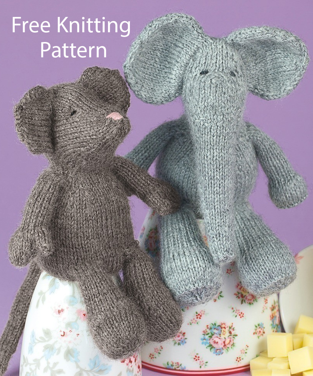 Free Edward Elephant and Mel Mouse Knitting Pattern