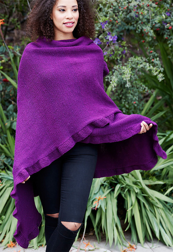 Free Knitting Pattern for Effortlessly Chic Ruana