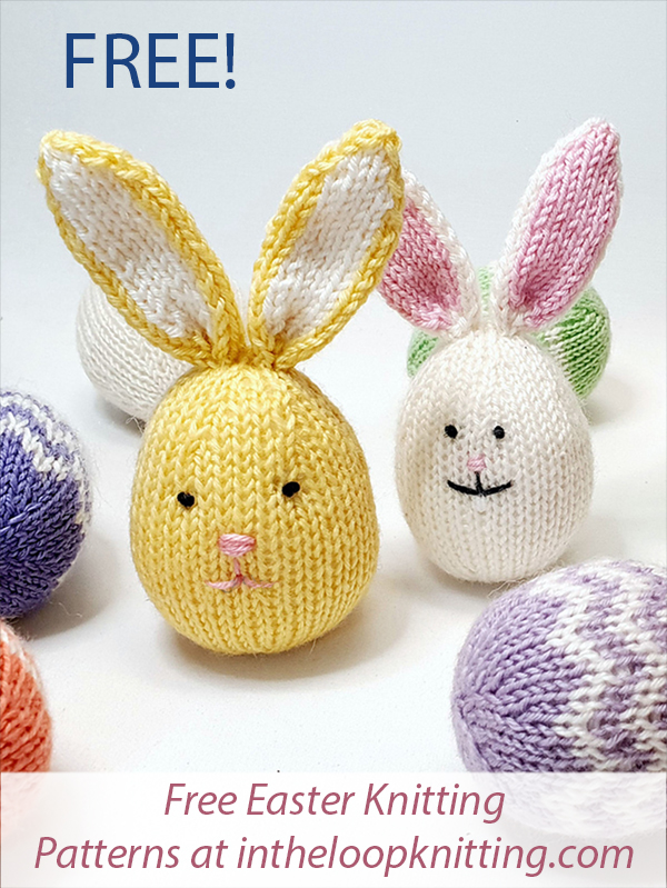 Free Easter Knitting Pattern Egg Bunny and Easter Eggs