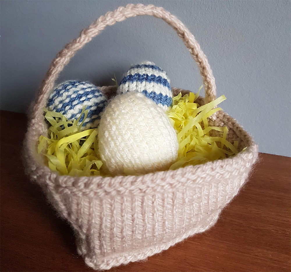 Easter Eggs and Basket Knitting Pattern