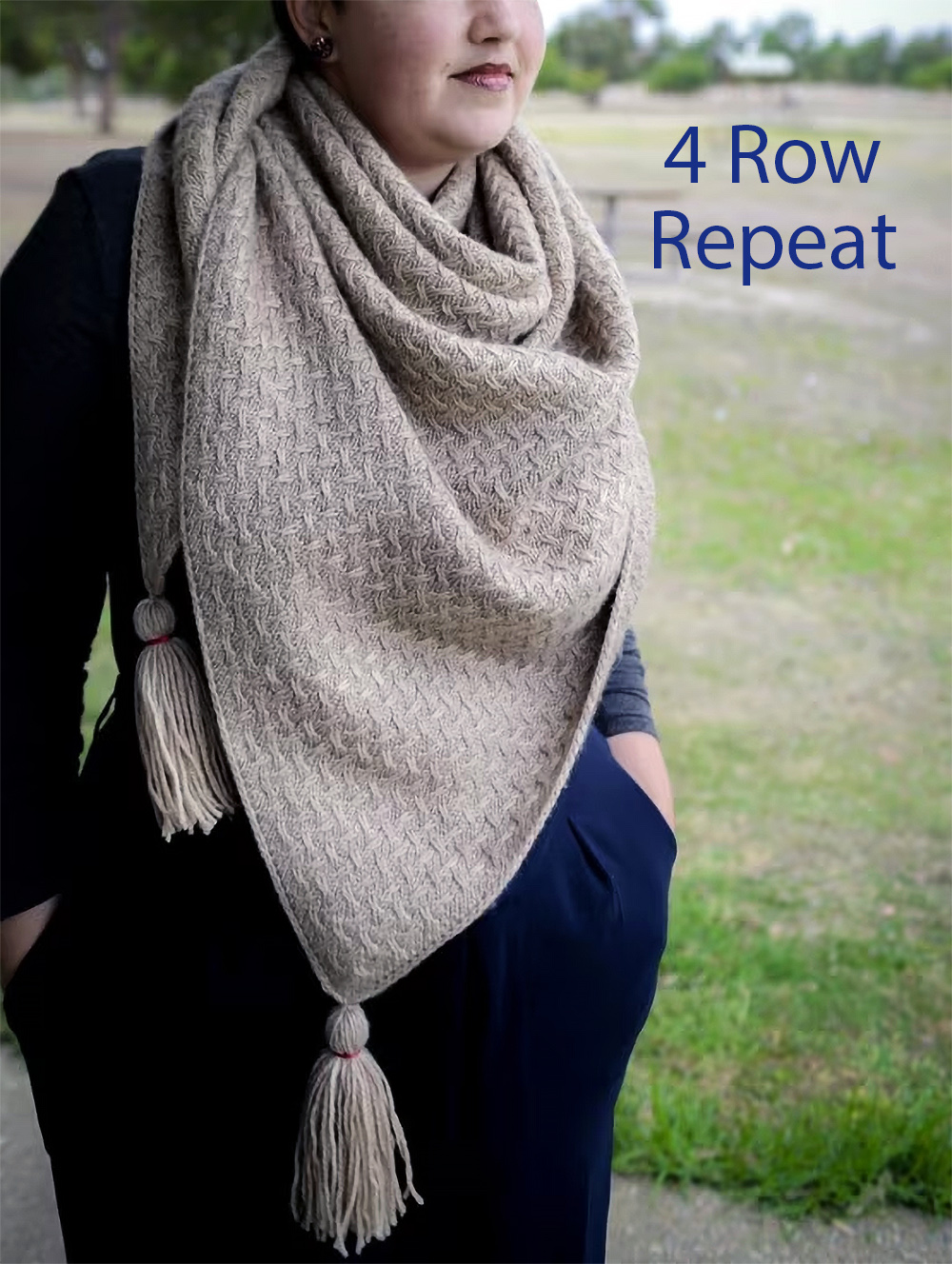 Shawl Knitting Pattern Eira Wrap 4 Row Repeat