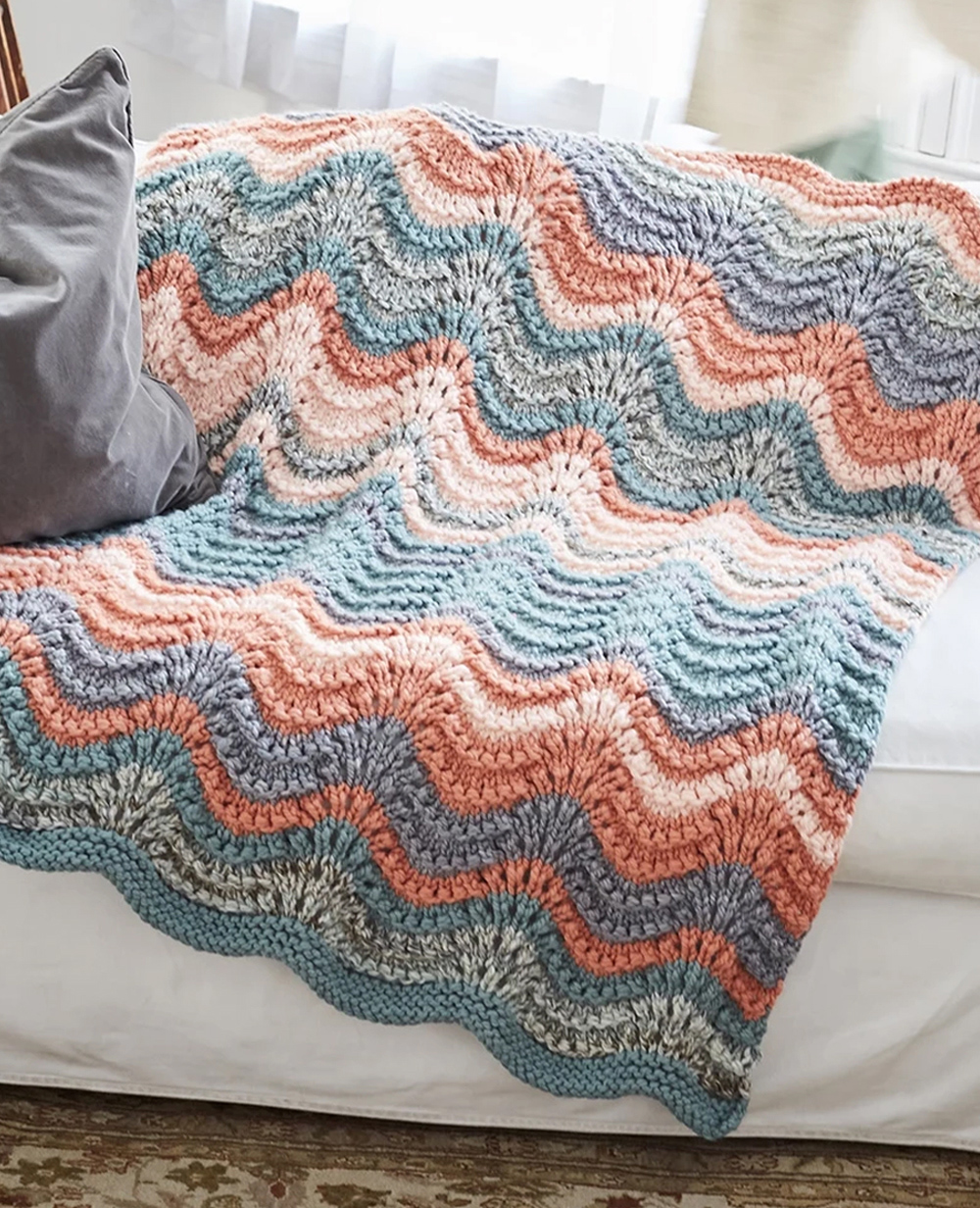 Free Blanket Knitting Pattern 4 Row Repeat Elbridge Afghan