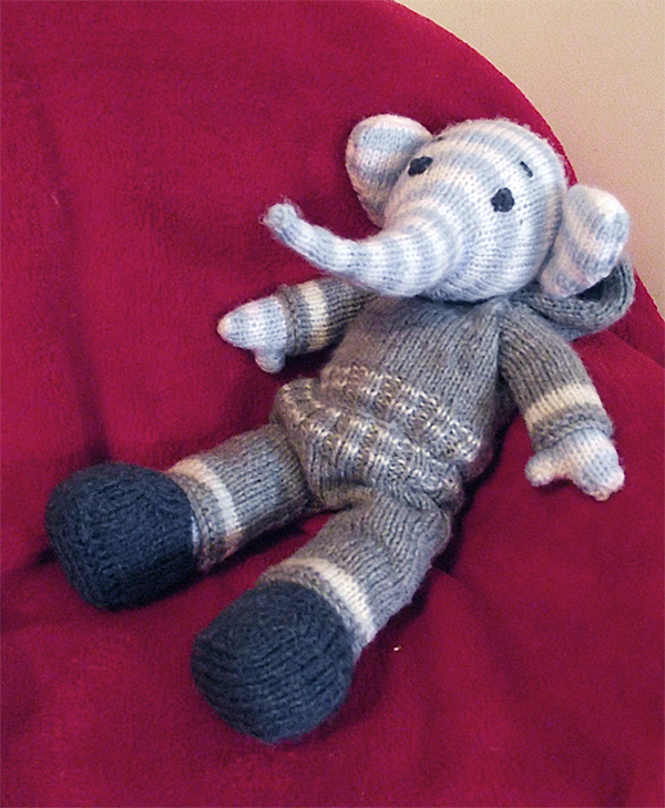 Free Knitting Pattern for Elefred the Elephant