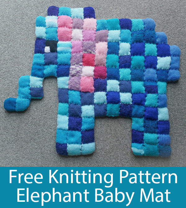 Free Knitting Pattern for Elephant Baby Mat