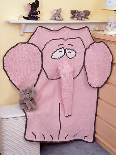 Free knitting pattern for Spencer the Elephant blanket