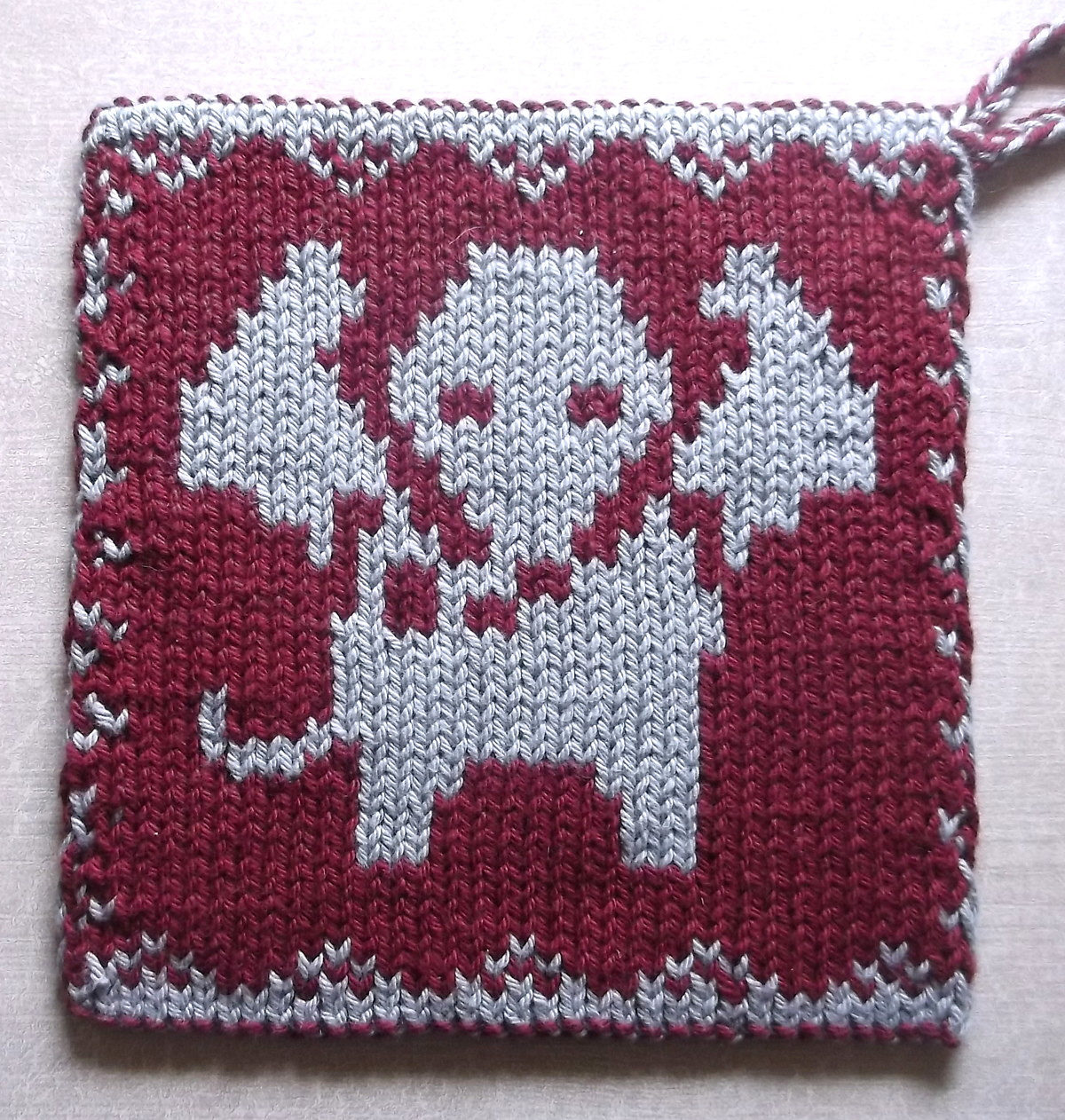 Free Knitting Pattern for Elephant Pot Holder