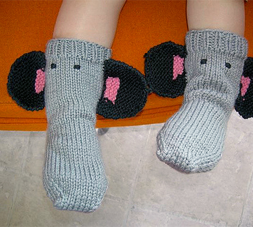 Free Knitting Pattern for Elephant Socks