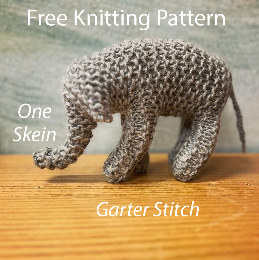 Free One Skein Elephant Stuffie Knitting Pattern