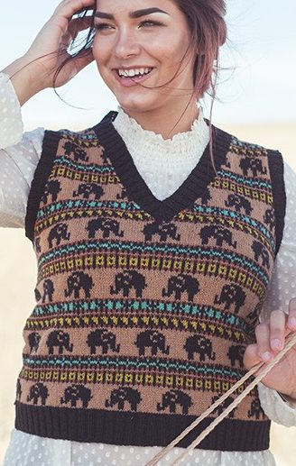 Knitting Pattern for Elephant Vest for Adults and Children