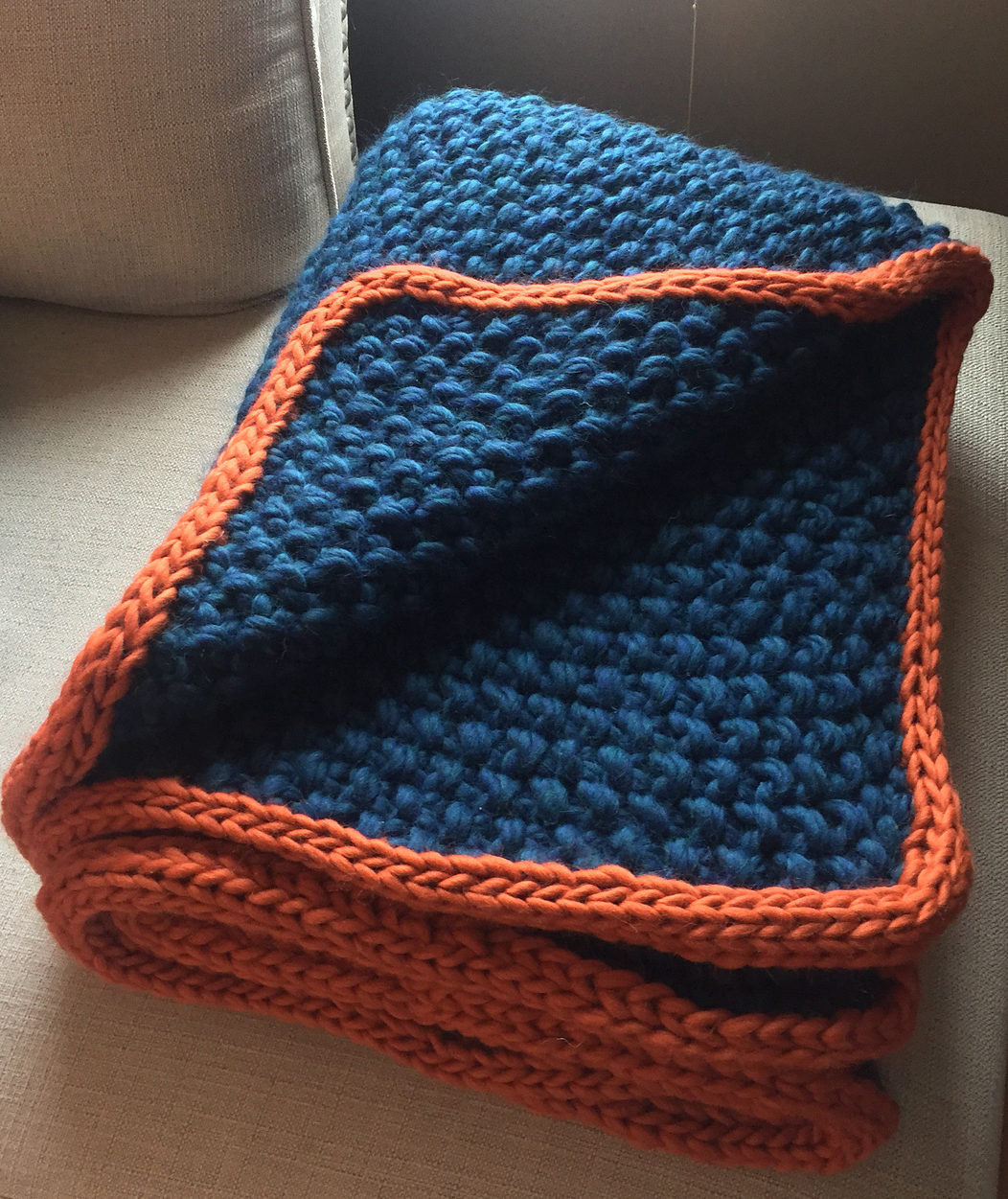 Free Knitting Pattern for Quick Reversible Eleventh Hour Blanket