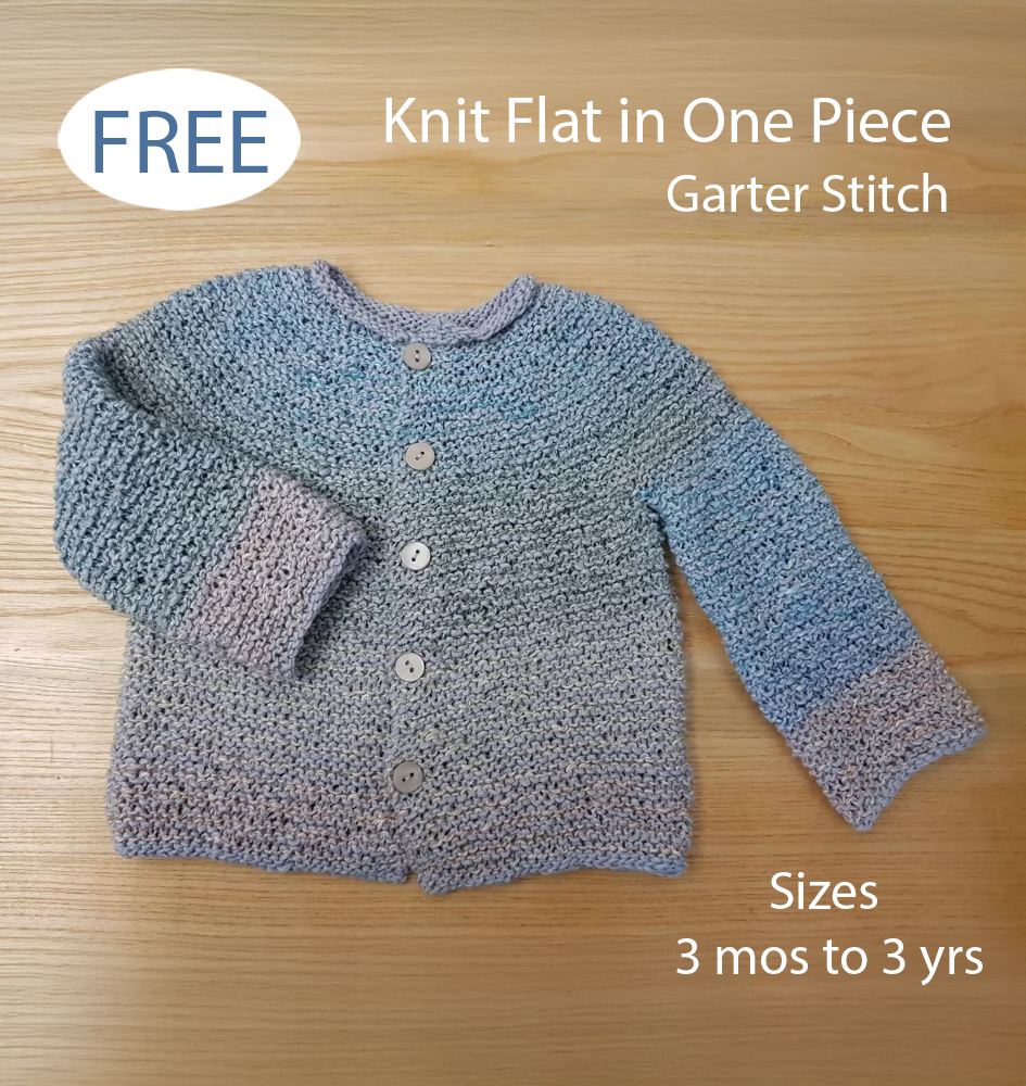 Free One-Piece Eli Baby Cardigan Sweater Knitting Pattern 
