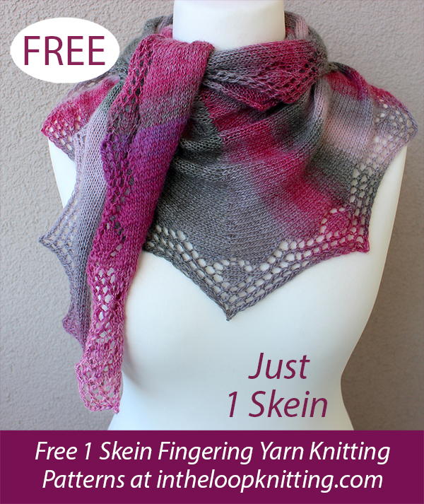 Free Elinor Shawlette One Skein Knitting Pattern