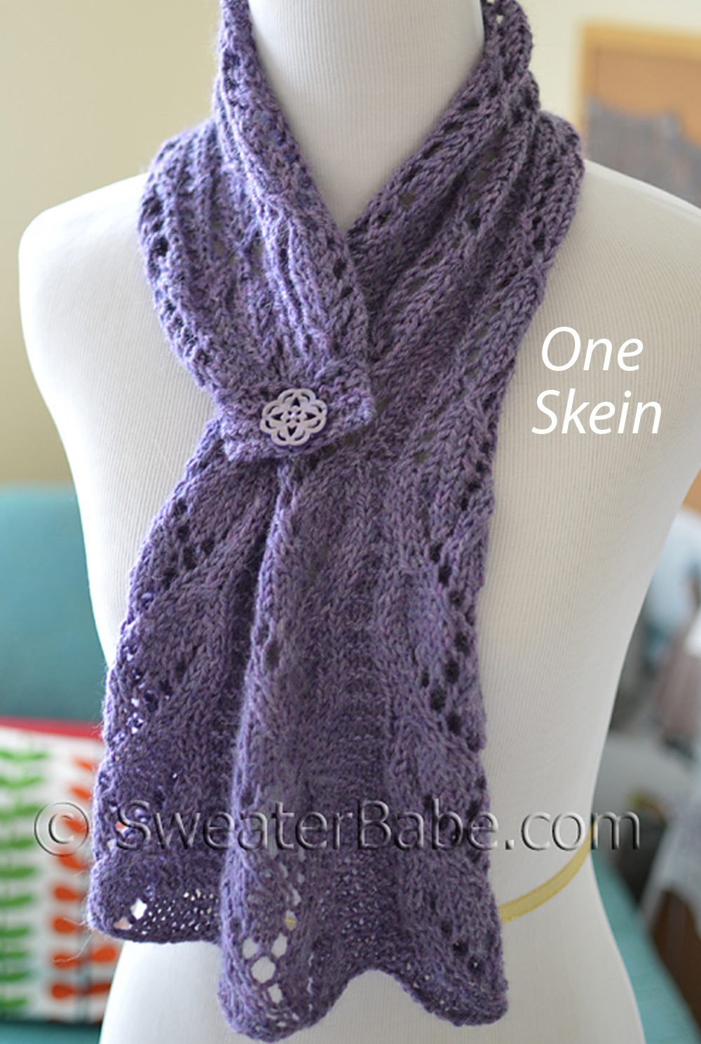 One Skein Elise One-Ball Scarflette Knitting Pattern 